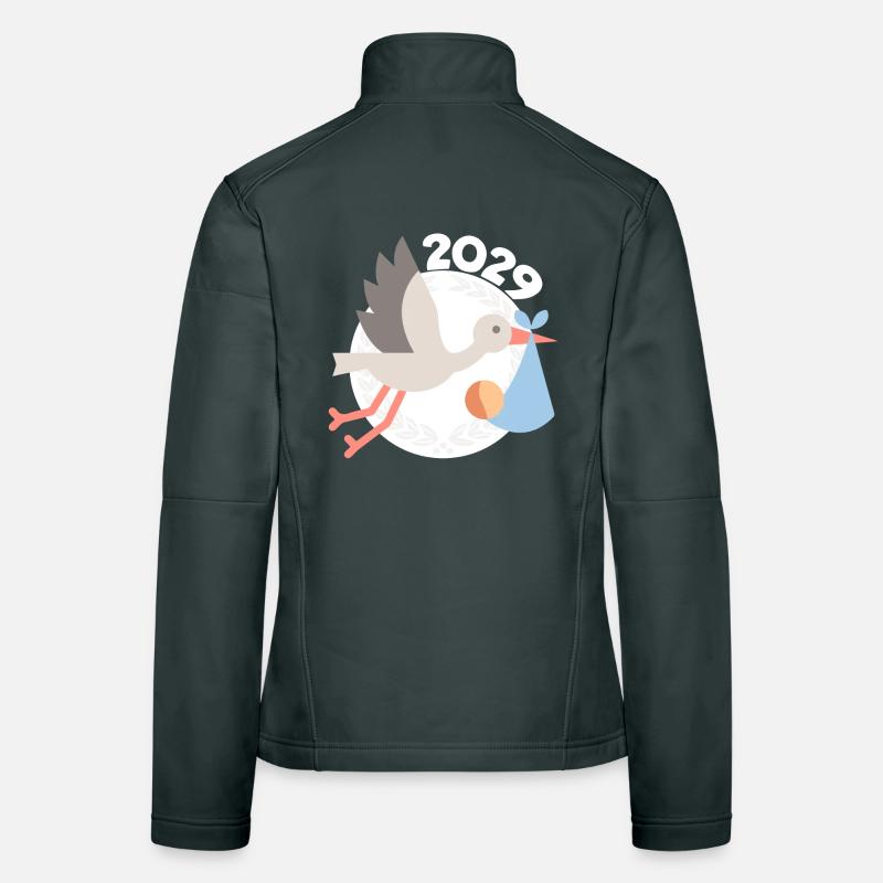 Stork with baby 2029 Women's Softshell Jacket