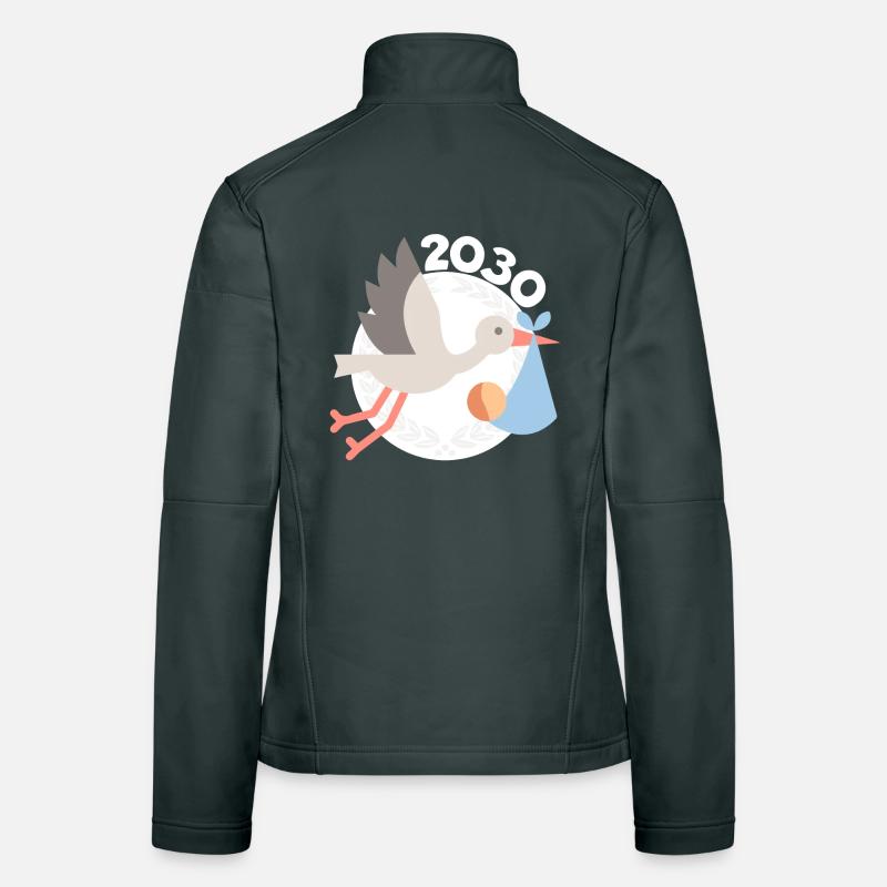 Cigogne avec bébé 2030 Veste en tissu softshell Femme