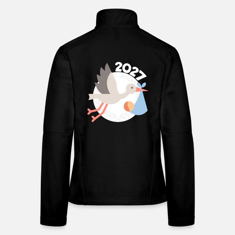 Storch mit Baby 2027 Frauen Softshelljacke