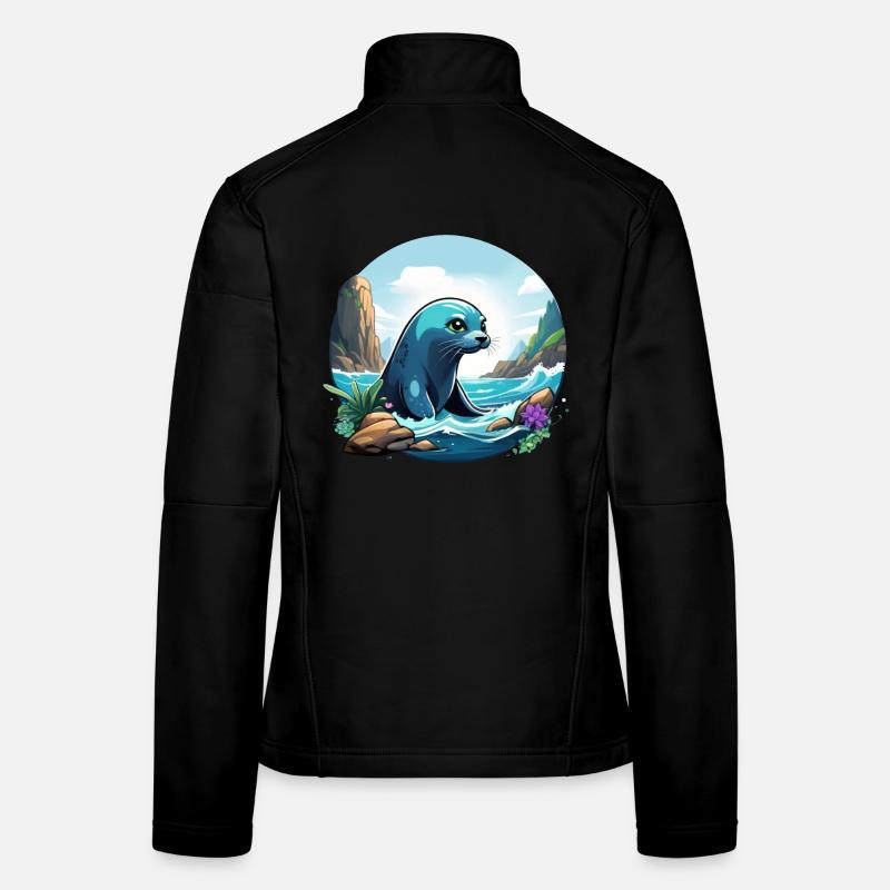 Phoque sur la côte Veste en tissu softshell Femme