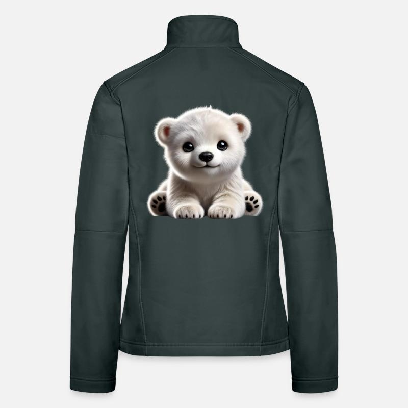 Cute polar bear cub design Women's Softshell Jacket