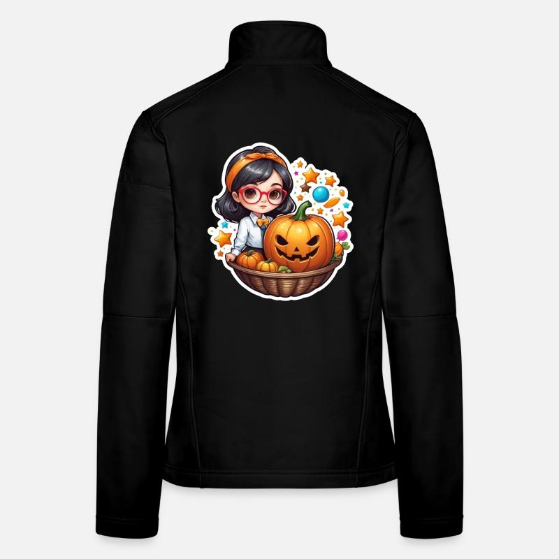 Filles Halloween Citrouille Panier Veste en tissu softshell Femme