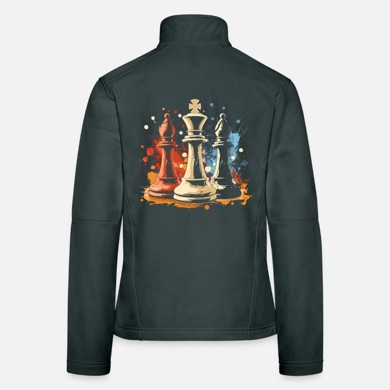Chess Bishop and King Graffiti Women's Softshell Jacket
