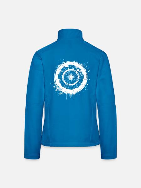 Dartscheibe Streetart - Frauen Softshelljacke - Schwarz - Hinten