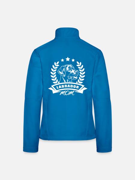 « Maman Labrador » avec bannière et couronne de blé - Veste en tissu softshell Femme - noir - Dos