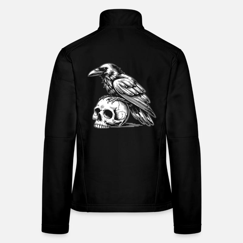 Corbeau sur crâne Veste en tissu softshell Femme
