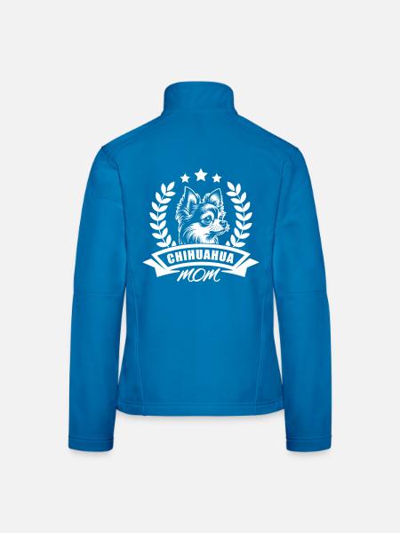 Chihuahua Mom - mit Banner und Ährenkranz - Frauen Softshelljacke - Schwarz - Hinten