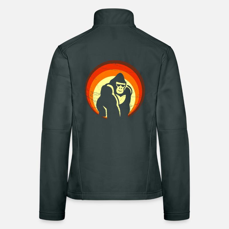Rétro Sunset Gorilla Design Veste en tissu softshell Femme