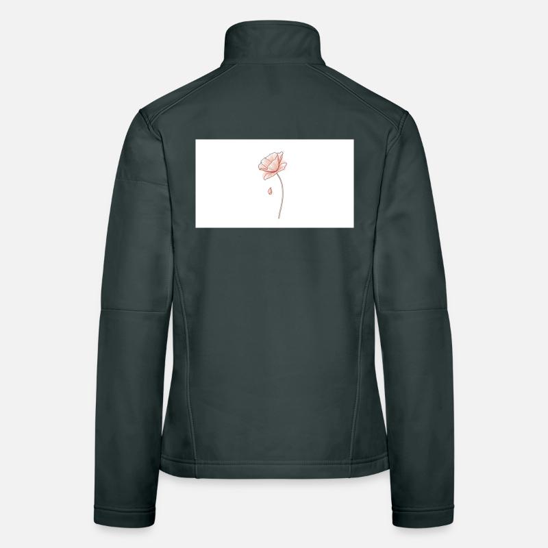 Dessin au trait délicat de rêve de fleur Veste en tissu softshell Femme