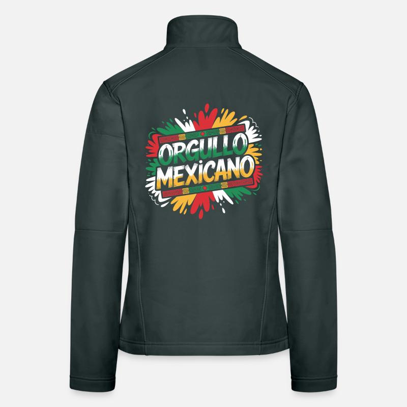 Orgullo Mexicano Mexique Drapeau Mexicain Veste en tissu softshell Femme