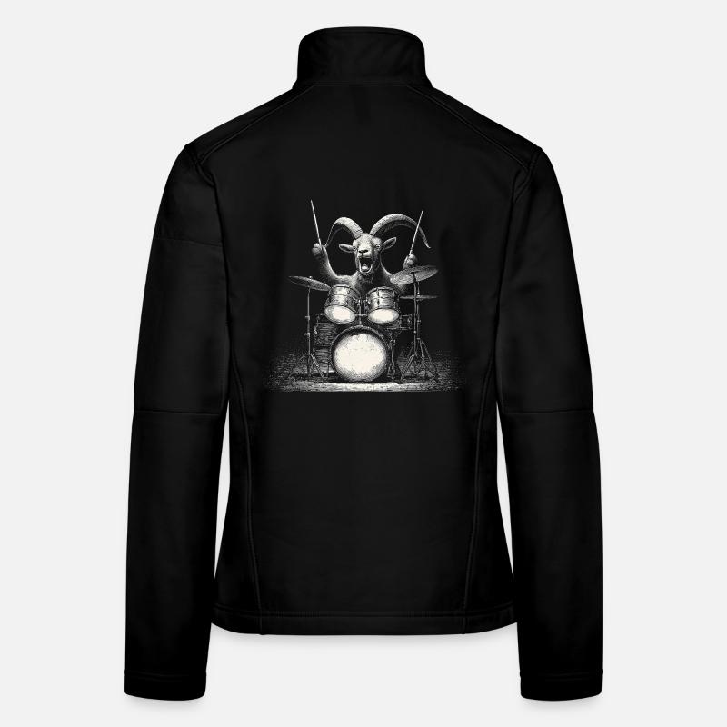 Capricorn Playing Drums Gift for Musician Women's Softshell Jacket