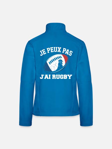 Ich kann nicht, ich habe Rugby. - Frauen Softshelljacke - Schwarz - Hinten