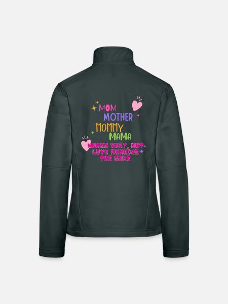 Les prénoms de maman sont mignons Changent L’amour reste un cadeau de fête des mères - Veste en tissu softshell Femme - noir - Dos