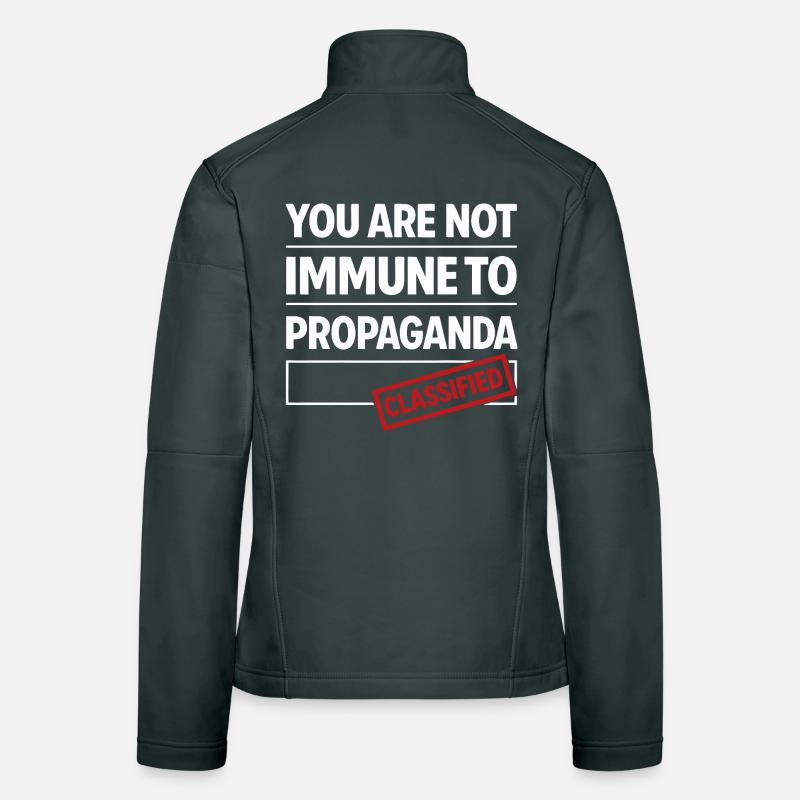 not immune to propaganda Women's Softshell Jacket