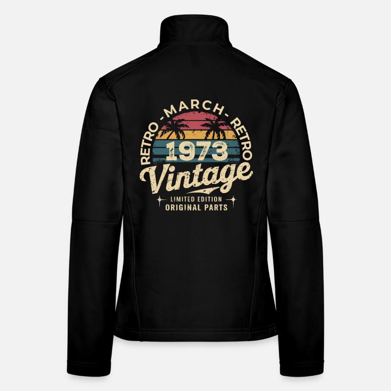 Anniversaire Mars 1973 Édition Limitée Retro March Veste en tissu softshell Femme