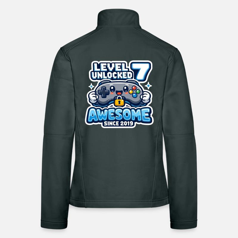 Level 7 Unlocked Awesome 2019 Geburtstag Frauen Softshelljacke
