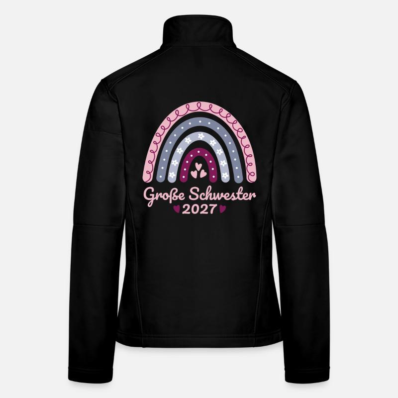 Große Schwester 2027 Boho Regenbogen pastell Frauen Softshelljacke