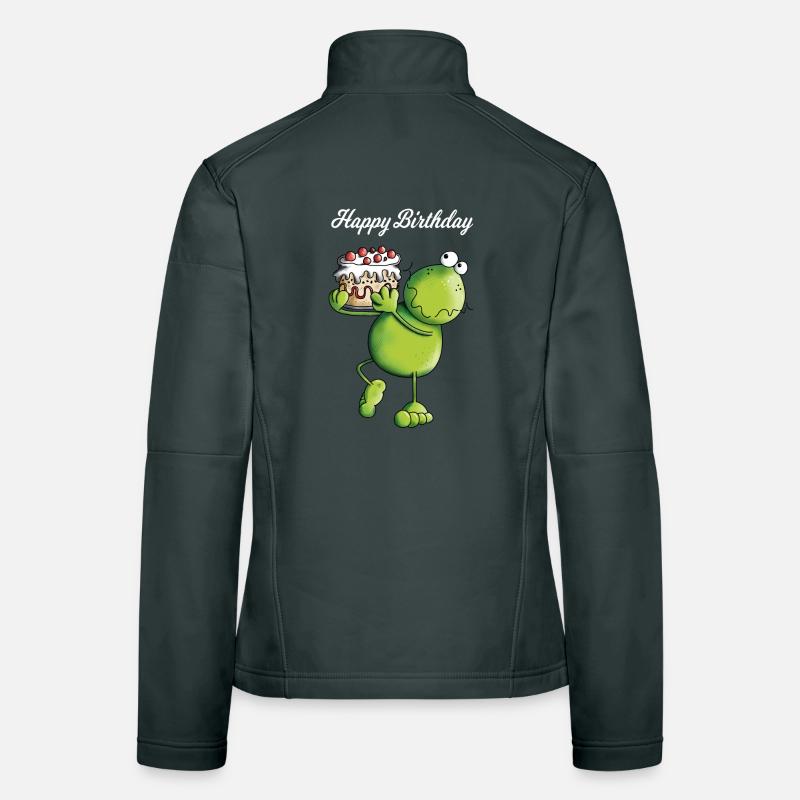 Frosch trägt Kuchen Frauen Softshelljacke