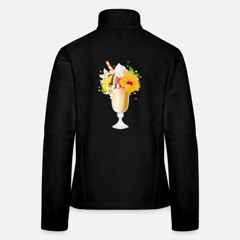 herrlicher tropischer Eisbecher für Eisliebhaber Frauen Softshelljacke
