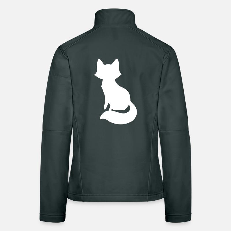 Conception ludique de la silhouette du renard Veste en tissu softshell Femme