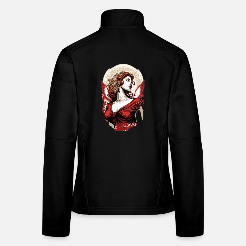 Déesse ailée rouge Aphrodite Veste en tissu softshell Femme