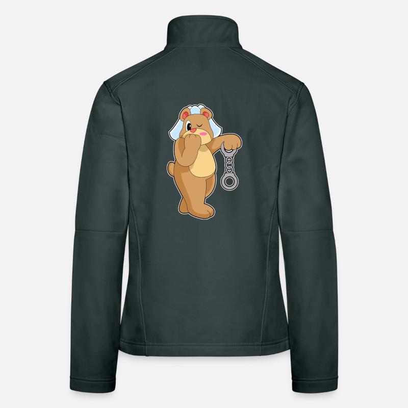 Bear Bride Handcuffs Wedding Women's Softshell Jacket
