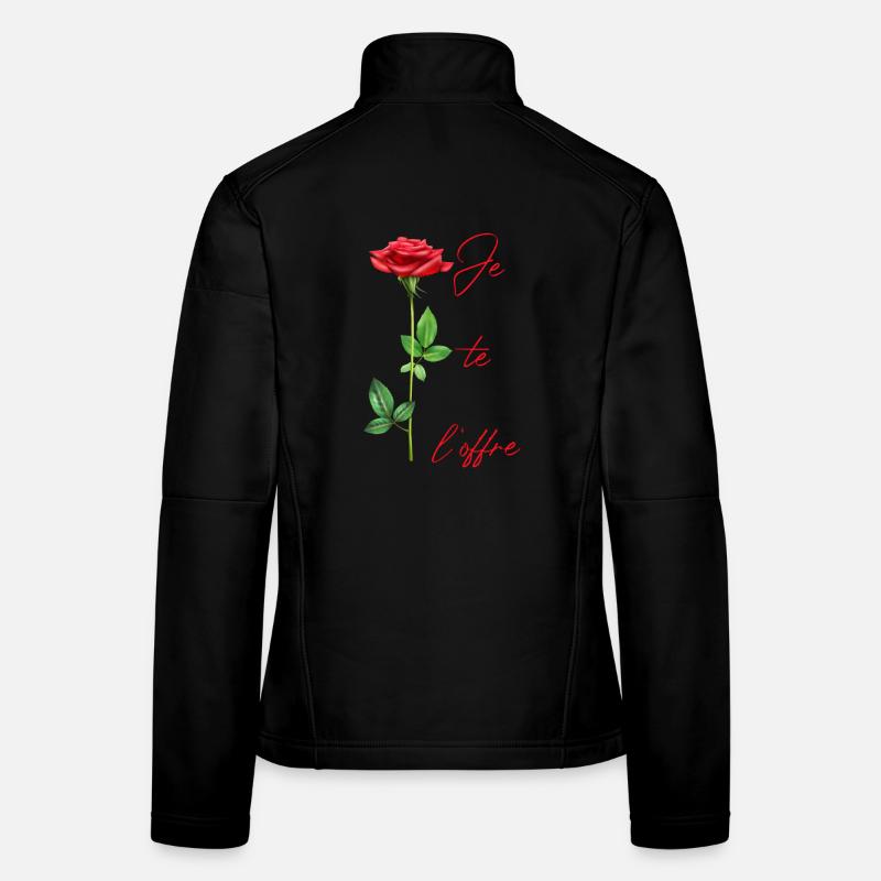 I offer it to you: Red Rose - Women's Softshell Jacket - black