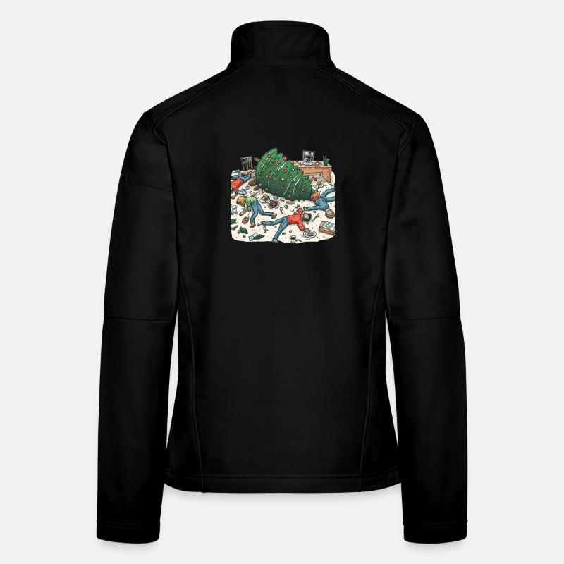 Fête exubérante du sapin de Noël - Veste en tissu softshell Femme - noir