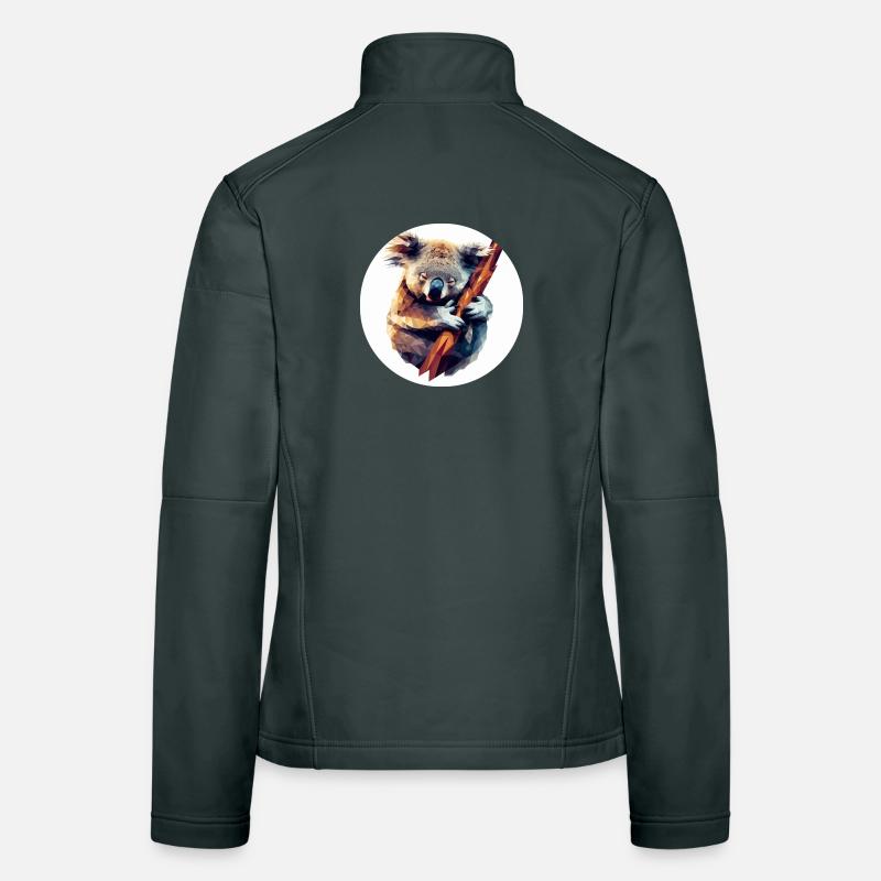 Koala dans l’Art polygonal sur la branche Veste en tissu softshell Femme