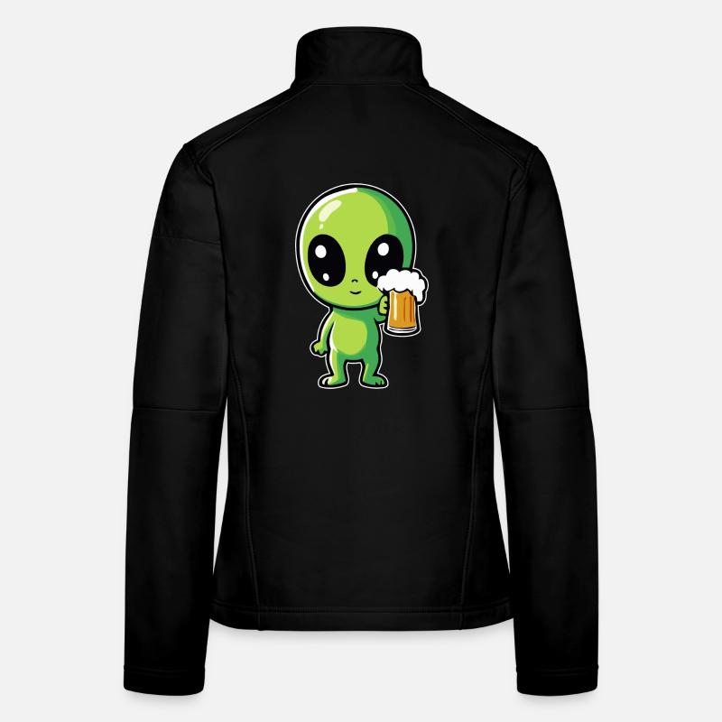 Alien avec de la bière Veste en tissu softshell Femme