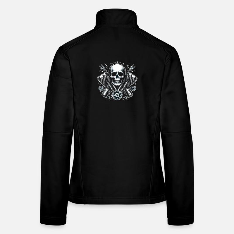 Conception de crâne de motard 2 Veste en tissu softshell Femme