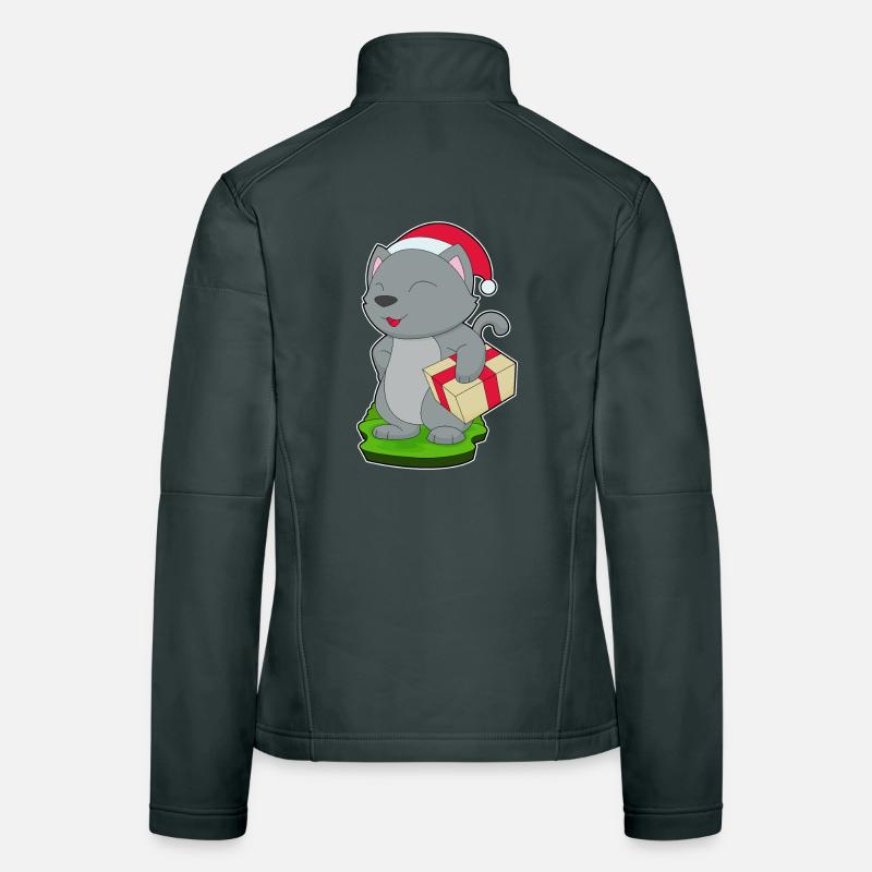 Cat Christmas Package Women's Softshell Jacket