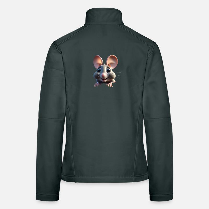 Whimsical Mouse Cheer Women's Softshell Jacket