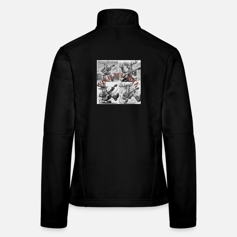 Illustration de cerf à bascule Veste en tissu softshell Femme