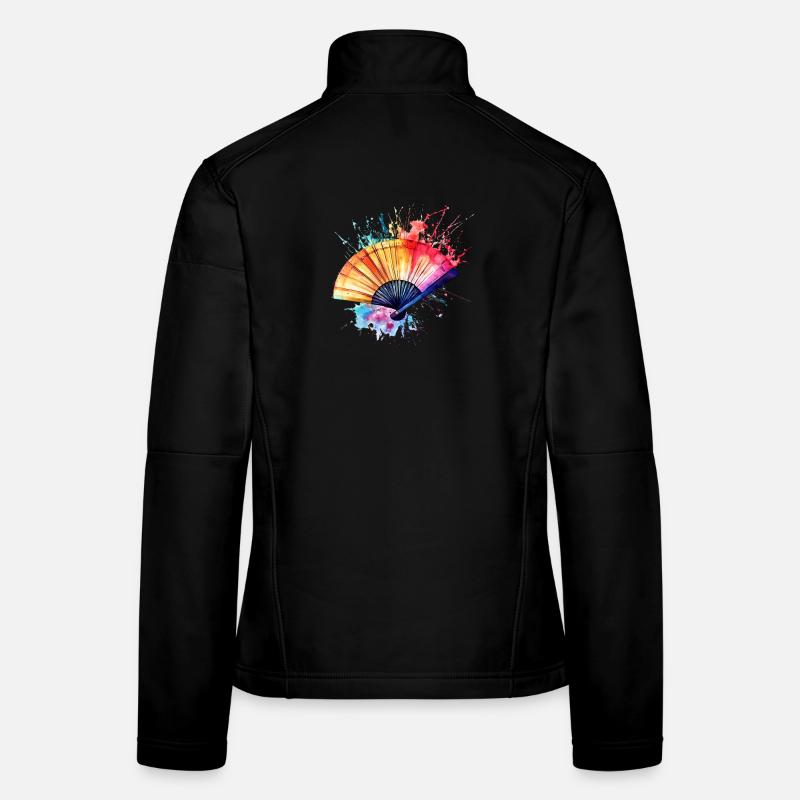 Vibrant Watercolor Fan Women's Softshell Jacket
