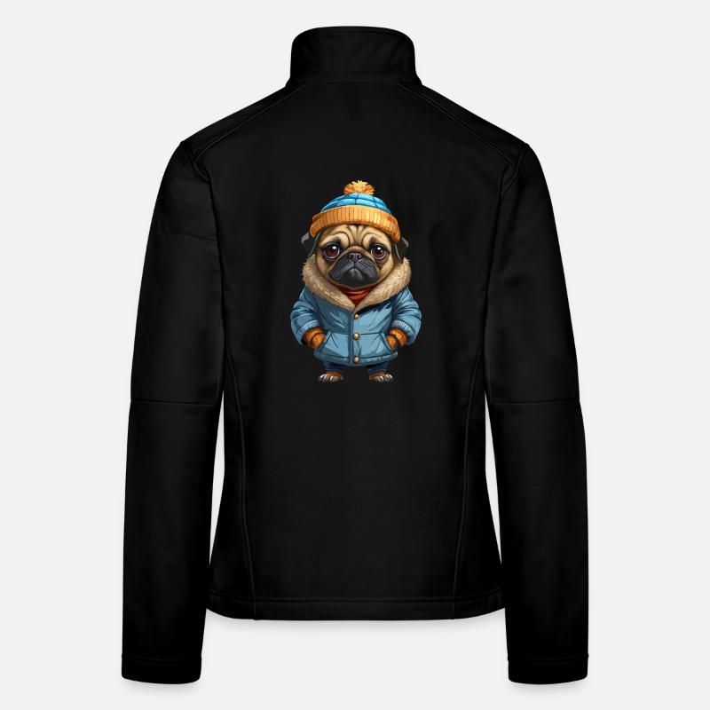 Pug Fall Winter Outfit Women's Softshell Jacket