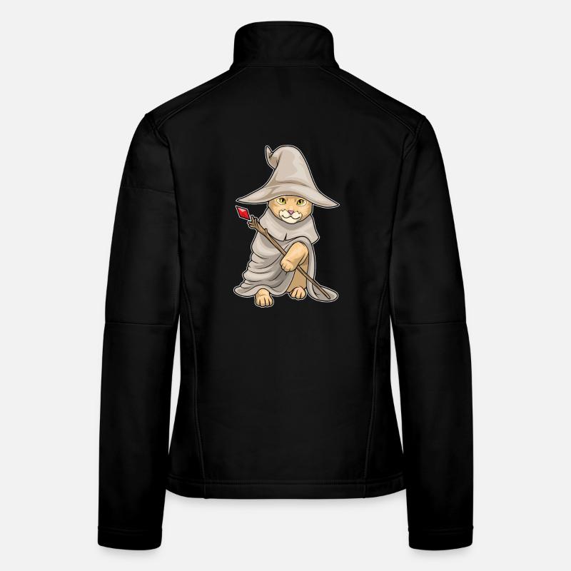 Orange Katze Zauberer Zauberstab Frauen Softshelljacke