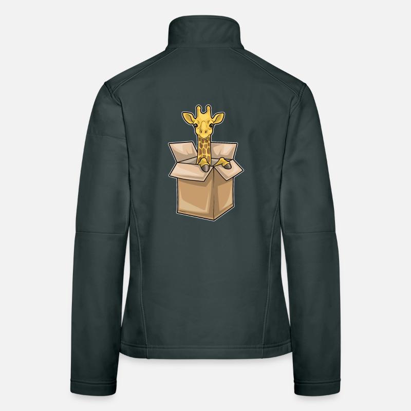 Giraffe Karton Frauen Softshelljacke