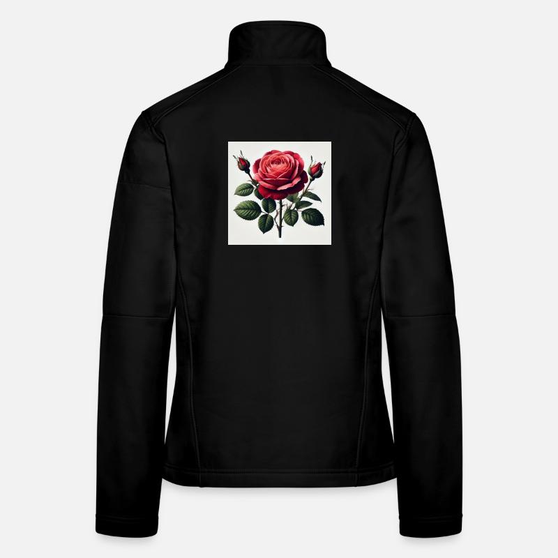 Belle rose rouge Veste en tissu softshell Femme
