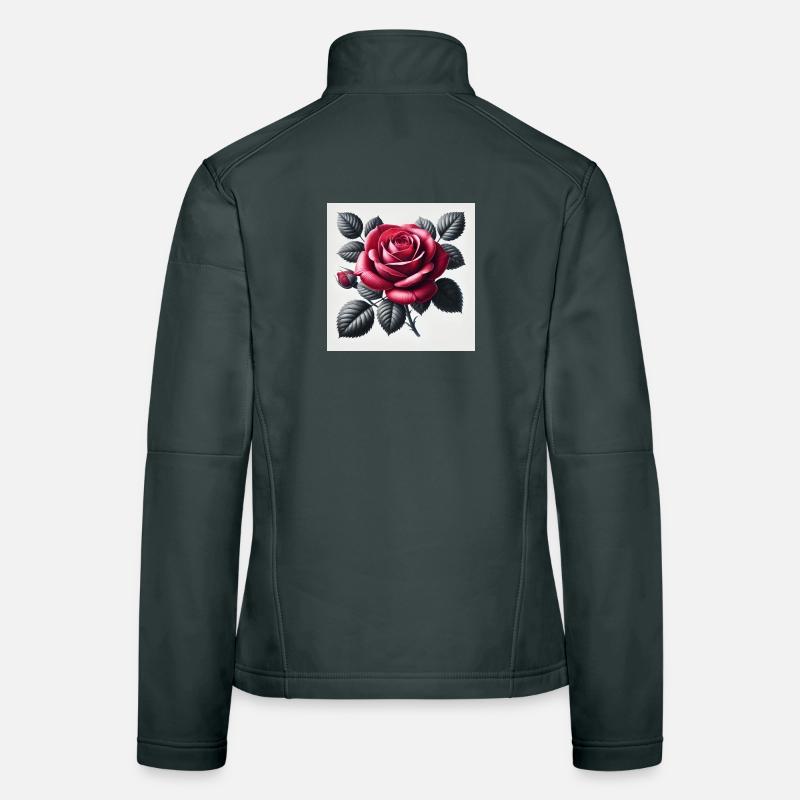 Rote Rose Frauen Softshelljacke