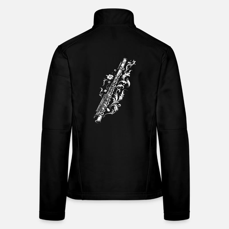 Flöte Zeichnung Frauen Softshelljacke