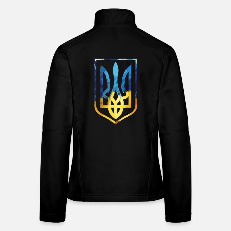Ukraine Wappen ukrainisch Trysub Flagge Geschenk Frauen Softshelljacke