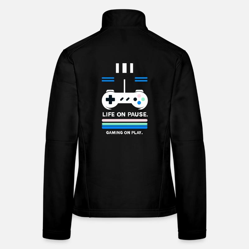 Gaming on Play - Frauen Softshelljacke - Schwarz