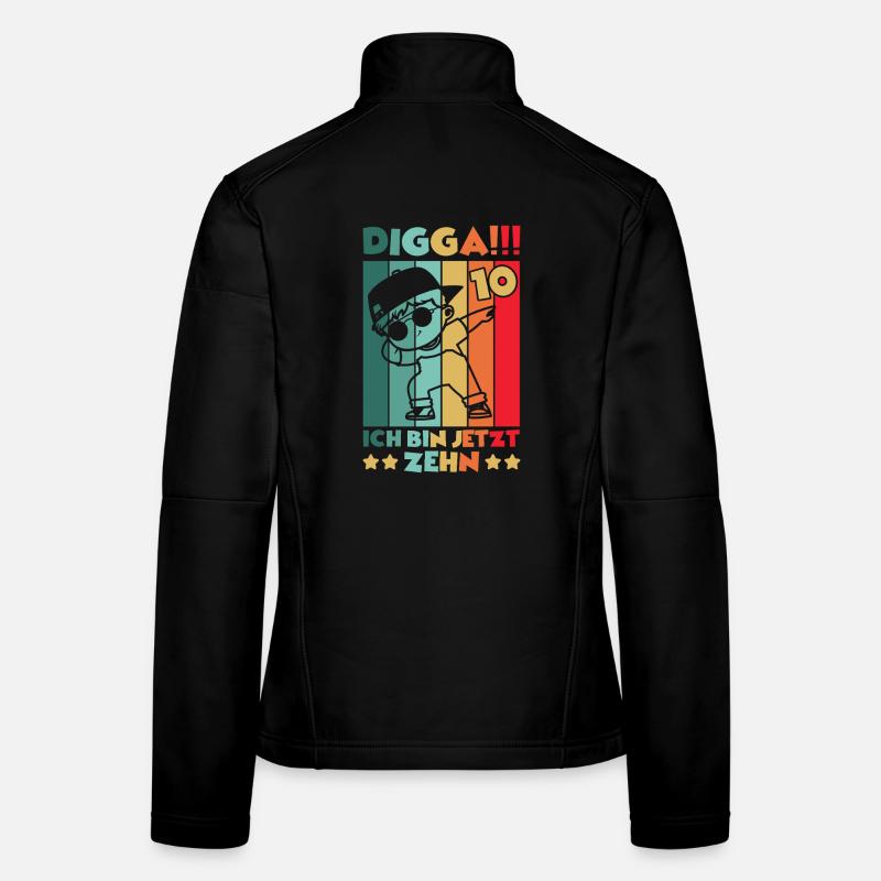 Digga Ich Bin 10 Jahre 10 Geburtstag Dabbing Junge Frauen Softshelljacke