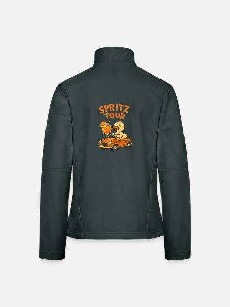 Spritz Tour mit Ente – Lustiges Sommer-Shirt für A - Frauen Softshelljacke - Schwarz - Hinten