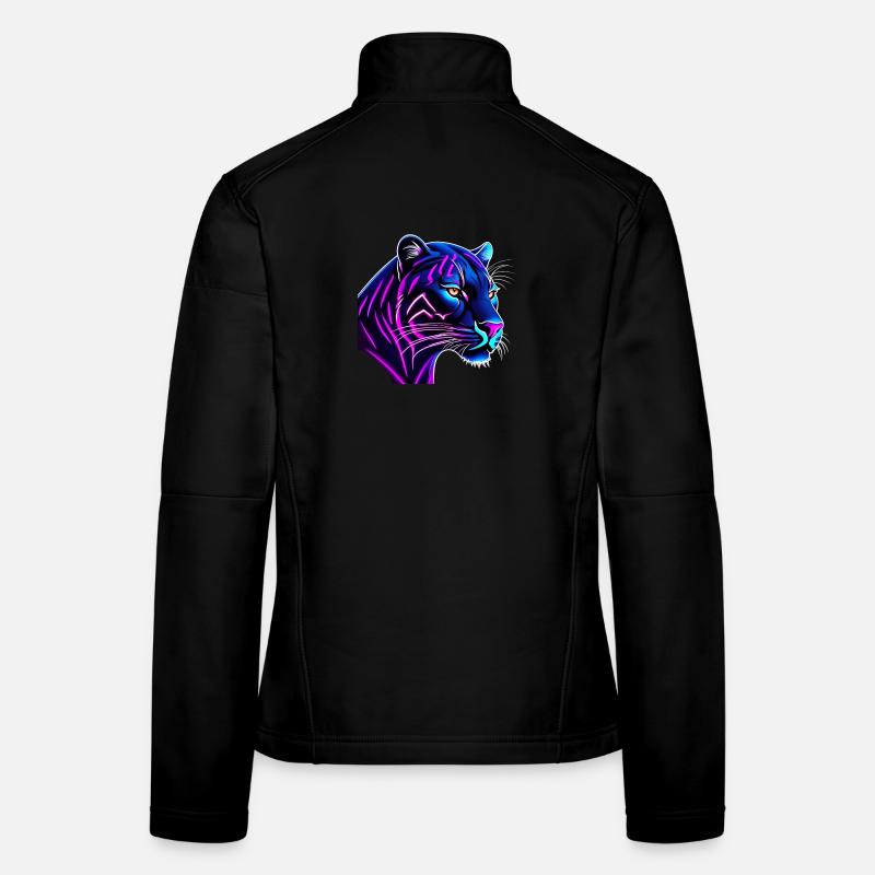 Panther in Neonfarben Frauen Softshelljacke