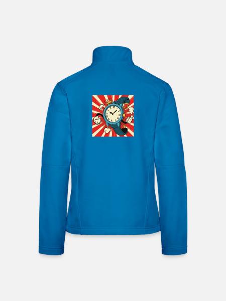 Clock chaos design - Women's Softshell Jacket - black - Back