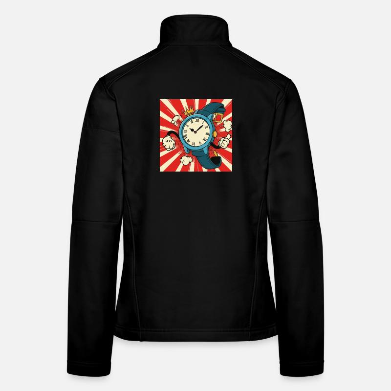 Uhrendes Chaos Design Frauen Softshelljacke