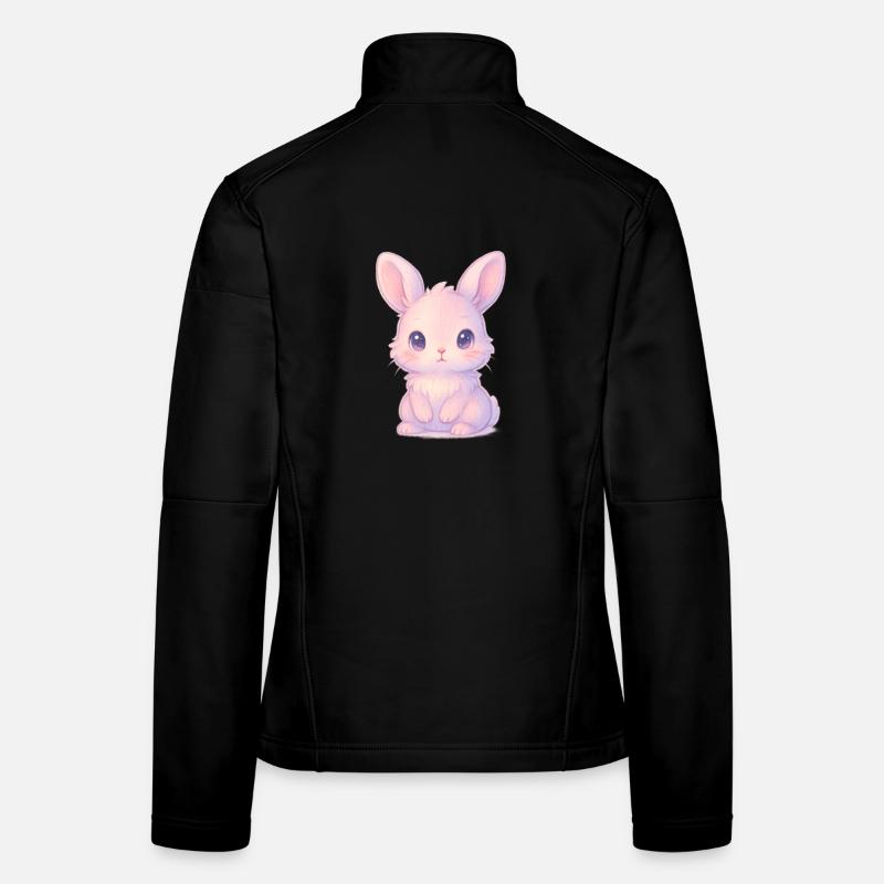 Sweet pink baby bunny looking for a boyfriend - Women's Softshell Jacket - black