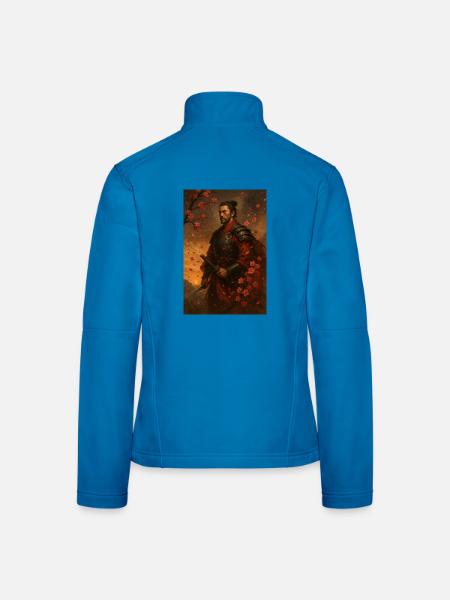 Samurai im Kirschblütensturm - Frauen Softshelljacke - Schwarz - Hinten